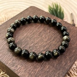 Браслет из обсидиана серебристого