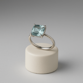 Кольцо из натурального аквамарина