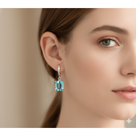 Серьги из природного турмалина 